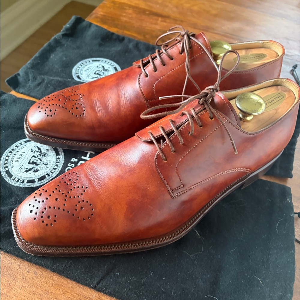 Men's Lace-Up Oxford Derbys in Burnt Tan Leather